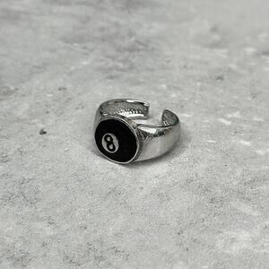 Silver 8 ball unique MENS